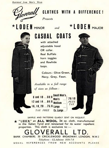 Il poster promozionale dei dufflecoat di Gloverall Il poster promozionale dei dufflecoat