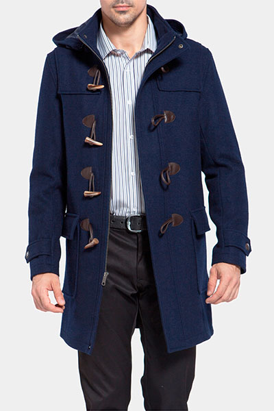 Dufflecoat maschile e pantaloni