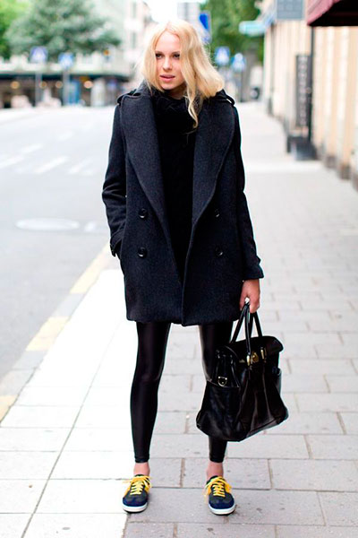 Combinazione di Caban femminile e borsa Pea coat femminile e borsa