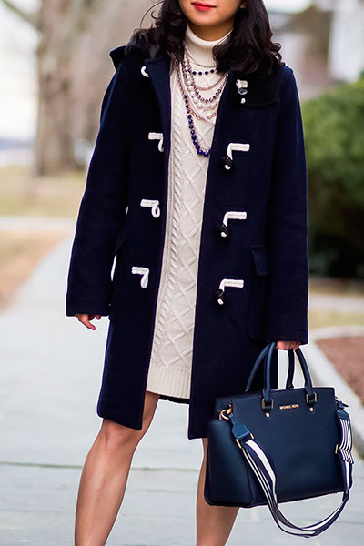 Dufflecoat femminile e borsa classica