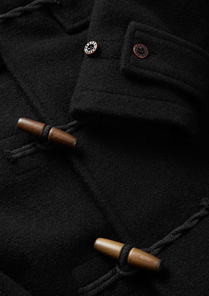 Wooden toggles of the duffle coat